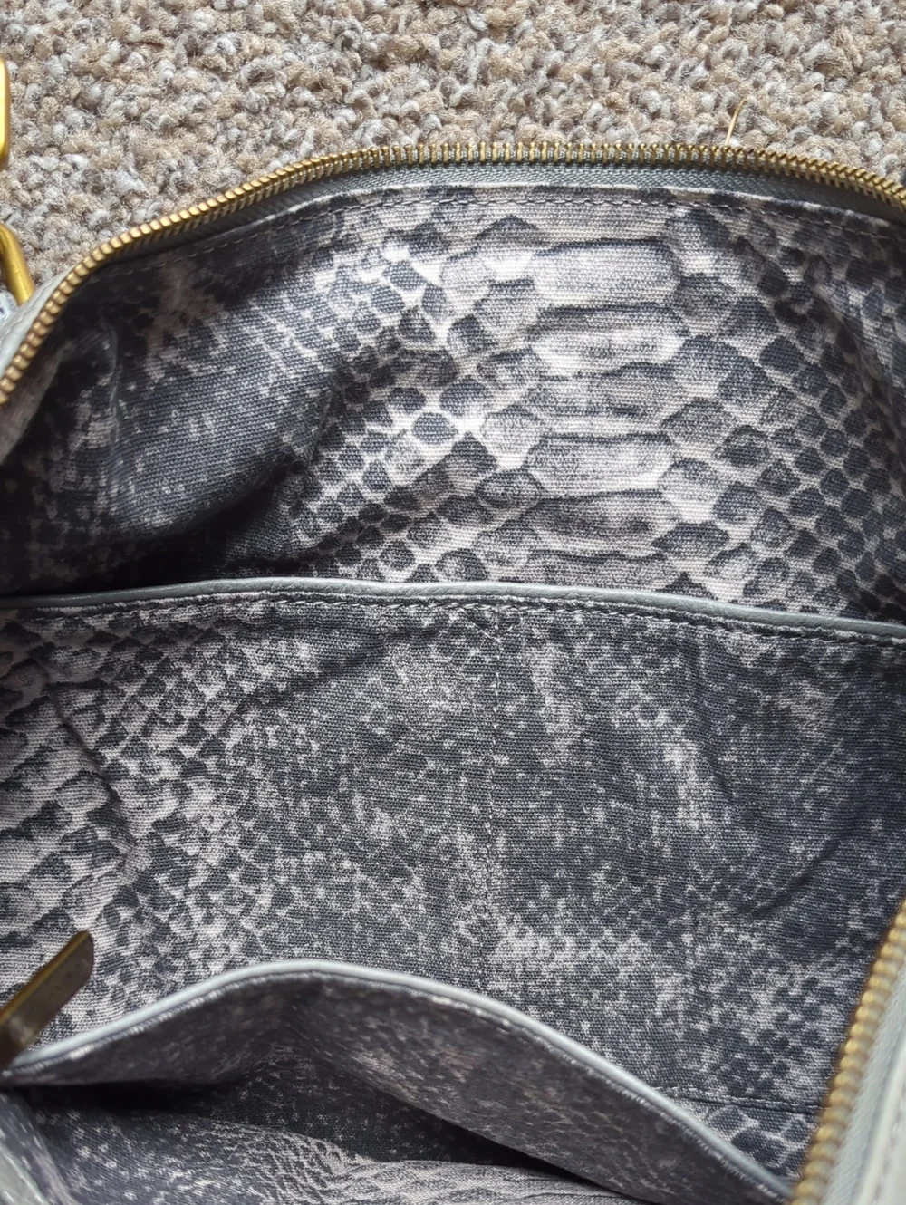 Liebeskin Berlin Gray Leather Elena Satchel Bag